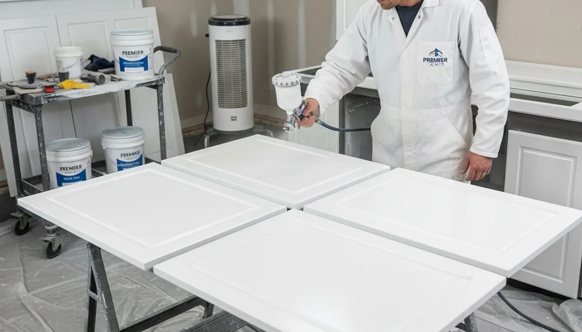 Professional cabinet painting in Milwaukee, WI kitchen with smooth refinished wood surfaces