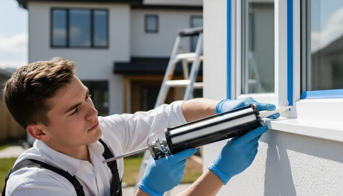Professional caulking and sealing on home exterior by expert painters in Milwaukee, WI
