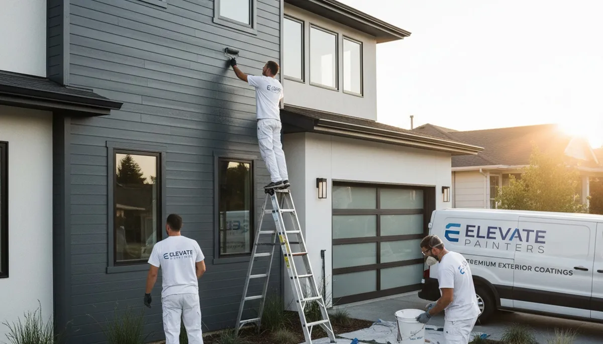 Professional exterior house painters working in Milwaukee, WI with weather-resistant finishes