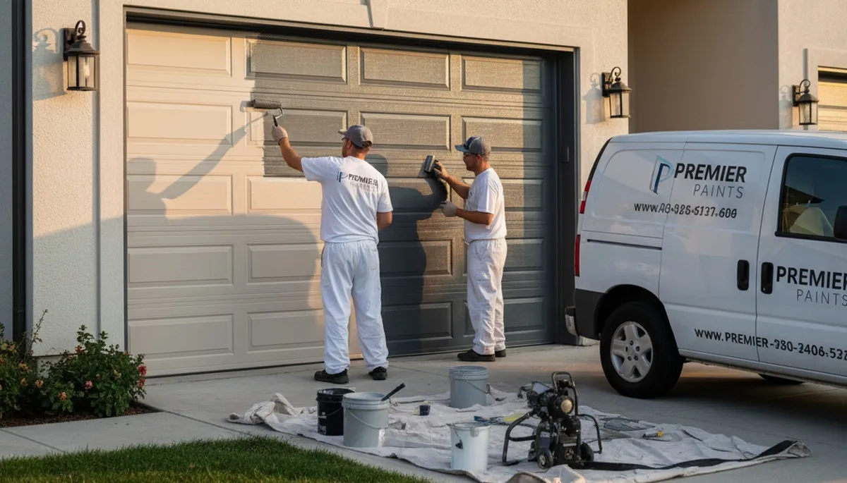 Professional garage door painting in Milwaukee WI by expert local house painters for lasting curb appeal