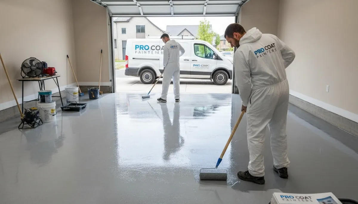 Professional epoxy garage floor coating in Milwaukee, WI by local house painting experts