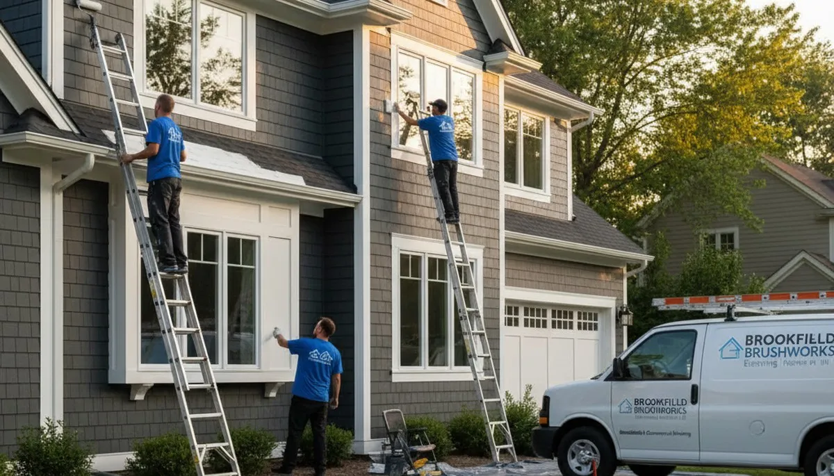 Professional house painters improving home exterior in Milwaukee WI